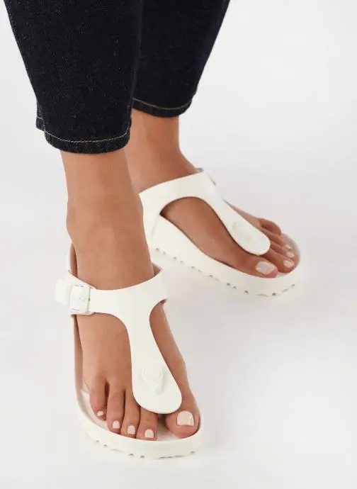 Dép Birkenstock Gizeh Essentials EVA 'White' 128221 - Ảnh 5