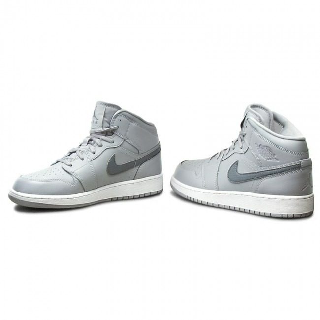 Giày Nike Air Jordan 1 Mid BG 'Wolf Grey' 554725-033 - Ảnh 3
