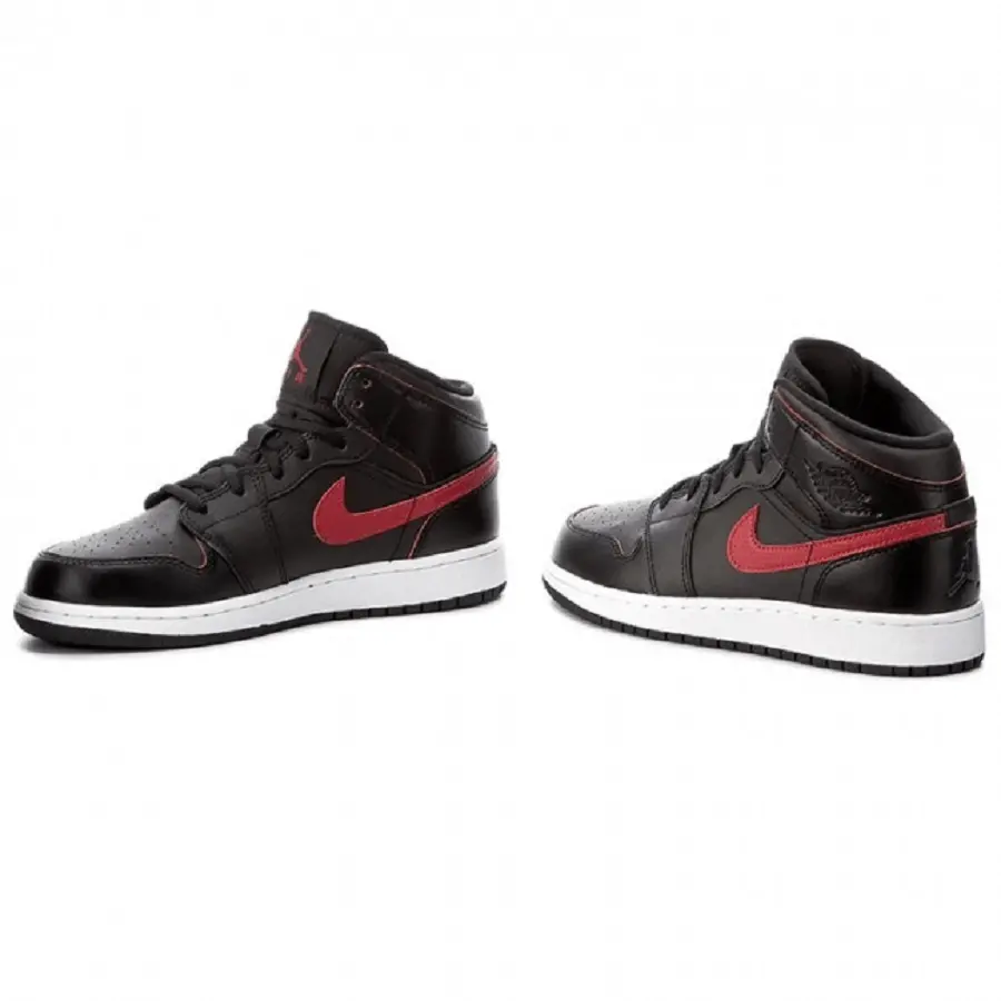 Giày Nike Air Jordan 1 Retro Mid Black Gym Red GS 554725-009 - Ảnh 6
