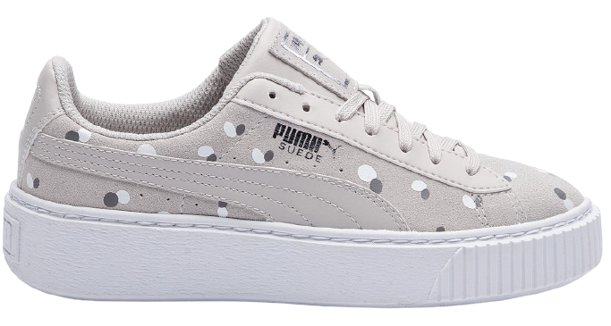 Giày Puma Suede Platform Dots Jr 'Silver Gray' 368991-02