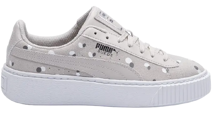 Giày Puma Suede Platform Dots Jr 'Silver Gray' 368991-02