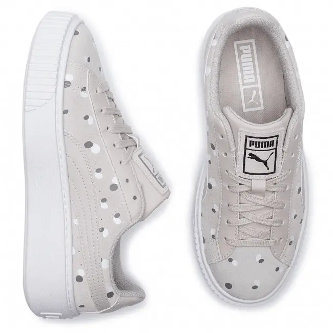 Giày Puma Suede Platform Dots Jr 'Silver Gray' 368991-02 - Ảnh 4
