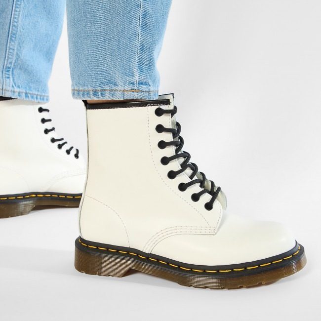 Giày Dr. Martens 1460 White Smooth Leather Boots 11822100 - Ảnh 2