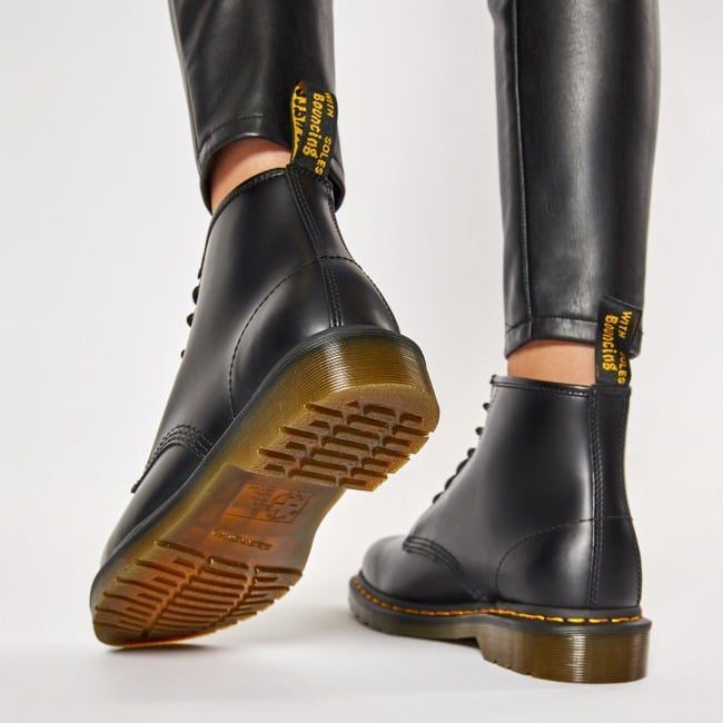 Giày Dr. Martens 101 Black Smooth Leather Lace Up Boots 26230001 - Ảnh 3