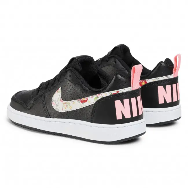 Giày Nike Court Borough Low VF GS 'Floral Swoosh - Black' BQ7031-001 - Ảnh 5