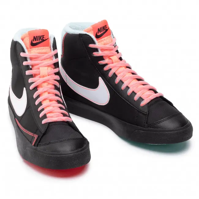 Giày Nike Blazer Mid '77 GS 'Black Atomic Pink' DD7710-001 - Ảnh 4