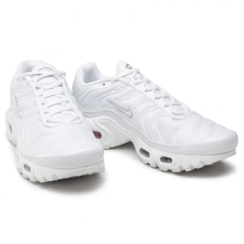 Giày Nike Air Max Plus GS 'White Metallic Silver' CW7044-100 - Ảnh 4