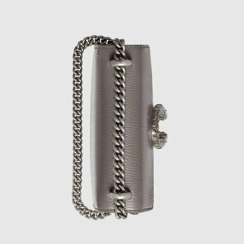 Túi Gucci Grey Dionysus Leather Mini Bag Dusty Grey Leather 421970 CAOGN 1293 - Ảnh 4