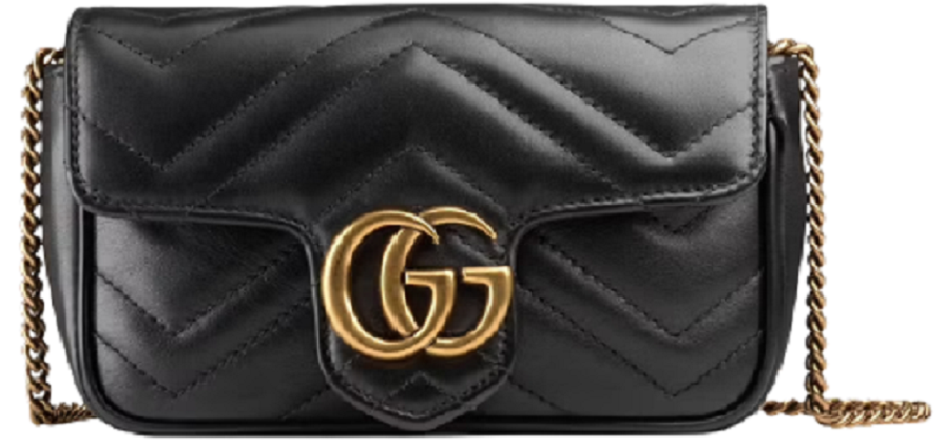 Túi Gucci GG Marmont Matelassé Leather Super Mini Black Chevron Leather 476433-DTDCT-1000