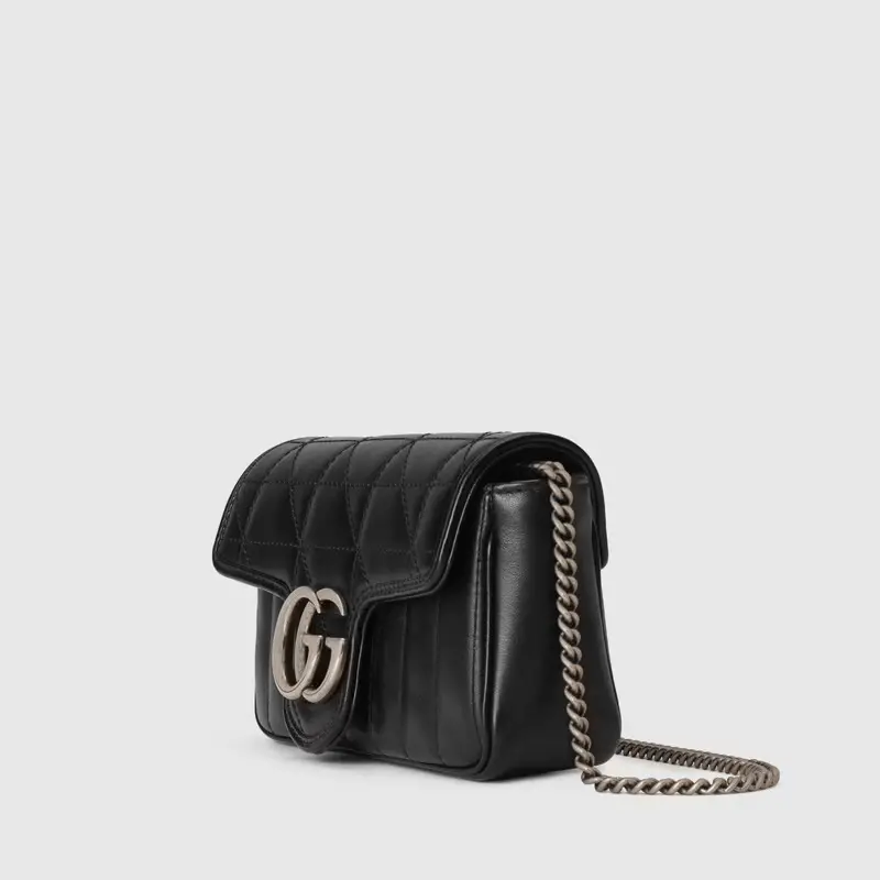 Túi Gucci GG Marmont Super Mini Black Leather 476433-DTD5N-1000 - Ảnh 4