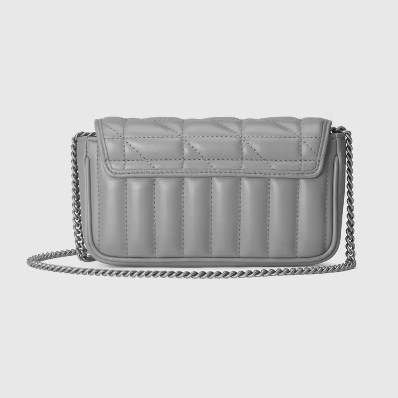 Túi Gucci GG Marmont Super Mini Grey Leather 476433-DTD5N-1711 - Ảnh 3