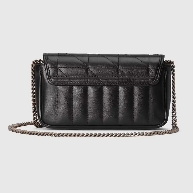 Túi Gucci GG Marmont Super Mini Black Leather 476433-DTD5N-1000 - Ảnh 3