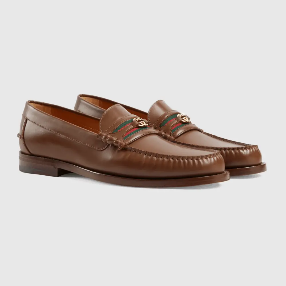 Giày Gucci Men's loafer with Double G 'Brown Leather' 644724-17X10-2362 - Ảnh 3
