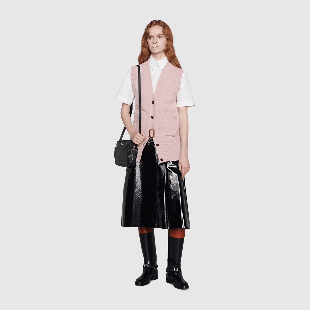 Túi Gucci Small GG Star Shoulder Black Leather 675776-UF2AG-1000 - Ảnh 5