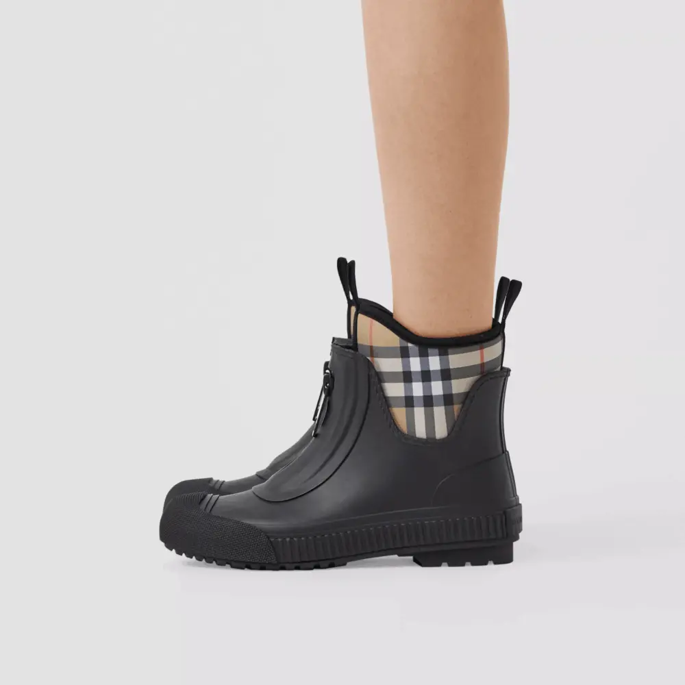 Alternative view of Giày Burberry Vintage Check Neoprene and Rubber Rain Boots 80070331