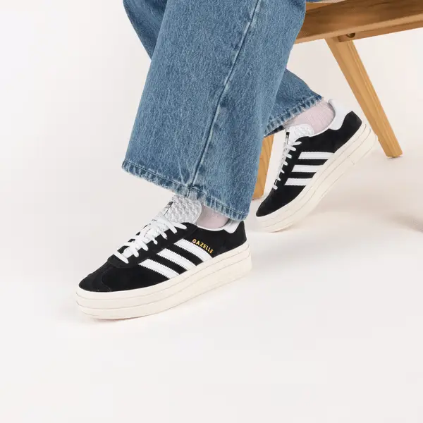 Giày Adidas Wmns Gazelle Bold 'Black White' HQ6912 - Ảnh 3