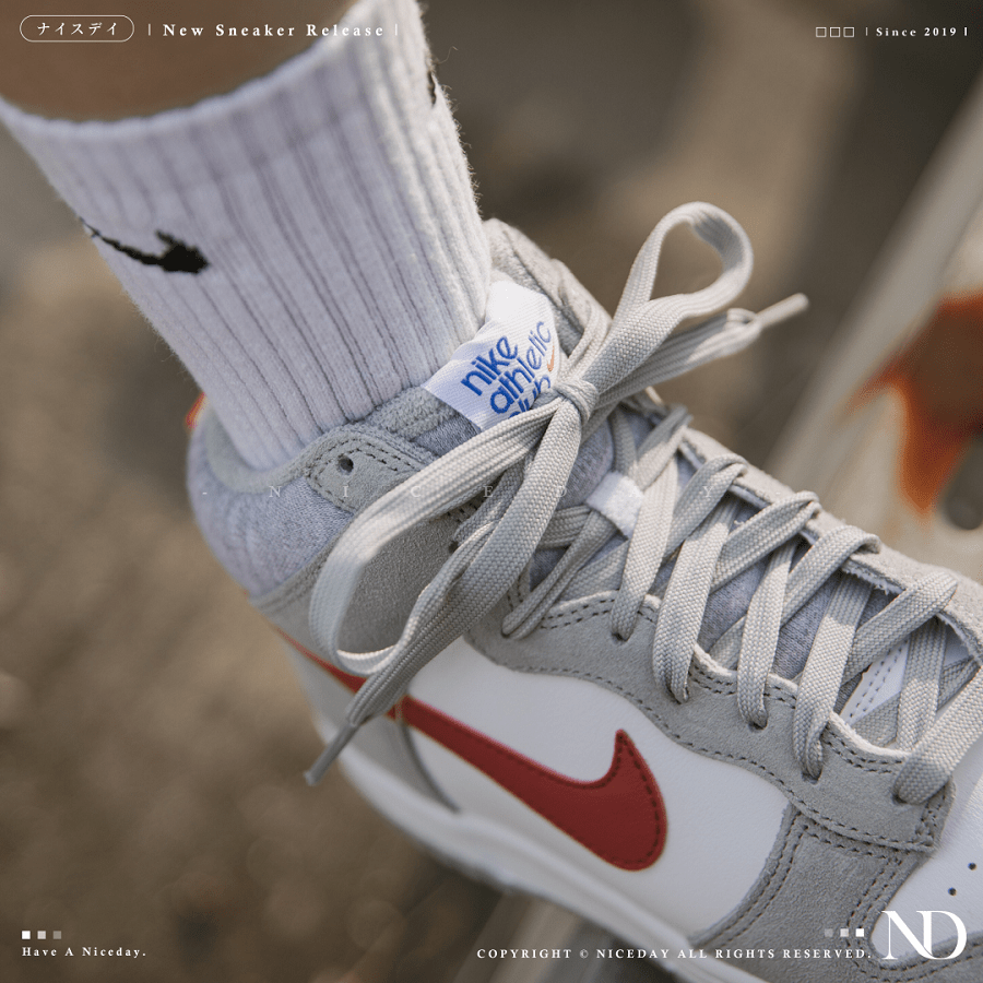 Giày Nike Dunk High Athletic Club Grey Red GS DH9750-001 - Ảnh 2