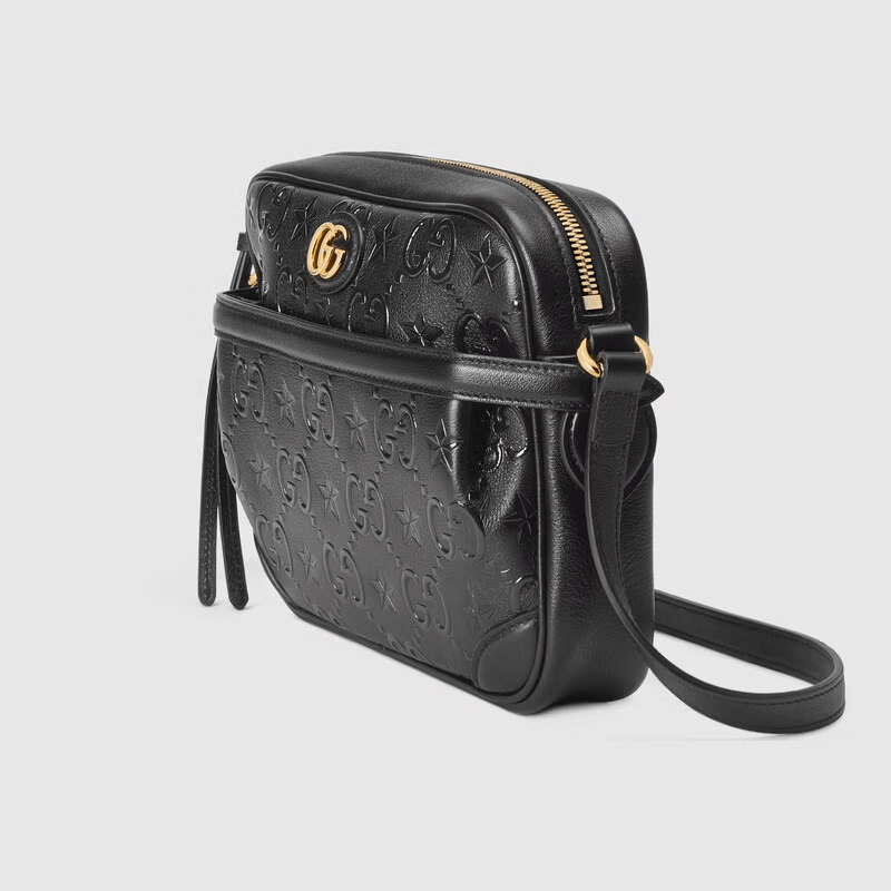 Túi Gucci Small GG Star Shoulder Black Leather 675776-UF2AG-1000 - Ảnh 4