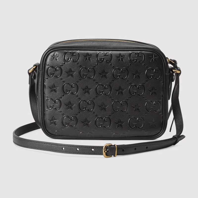 Túi Gucci Small GG Star Shoulder Black Leather 675776-UF2AG-1000 - Ảnh 3