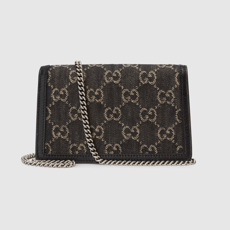 Túi Gucci Dionysus GG Super Mini Black And ivory GG Denim Jacquard 476432-UN3BN-1274 - Ảnh 3