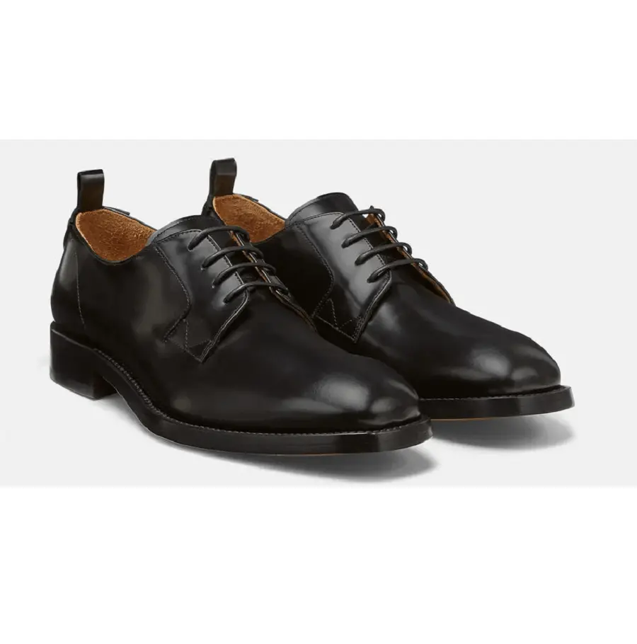 Giày Versace V Leather Lace Up Black 1000793-1A00695-1B000 - Ảnh 3