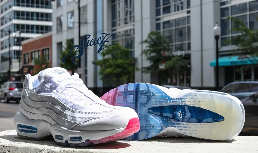 Giày Nike Air Max 95 'White Photo Blue Glacier' USA PACK AQ7981-100 - Ảnh 5