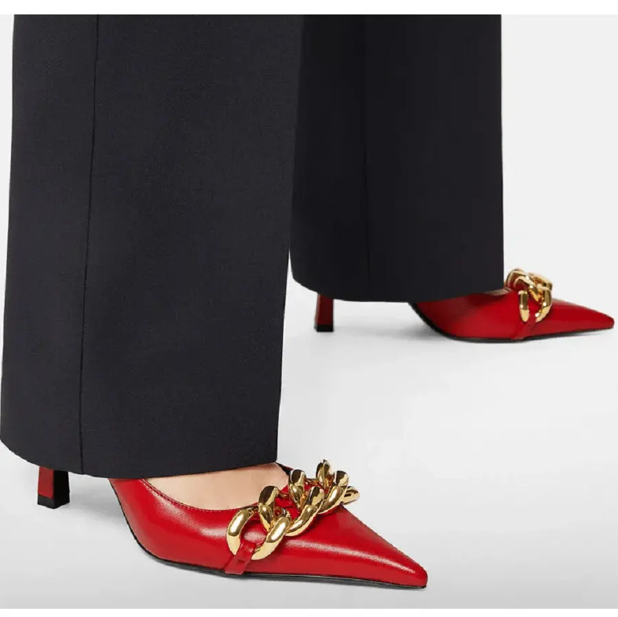 Alternative view of Giày Versace Medusa Chain Nappa Leather Mules 1000840-DNA32-1R23V