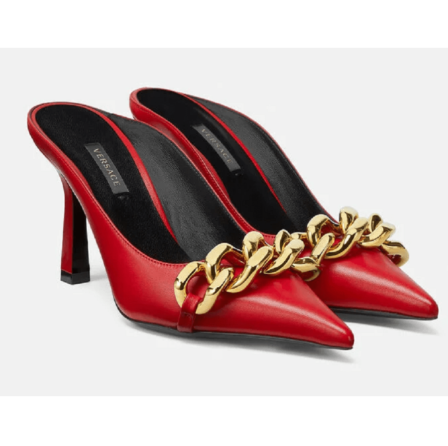 Giày Versace Medusa Chain Nappa Leather Mules 1000840-DNA32-1R23V - Ảnh 5