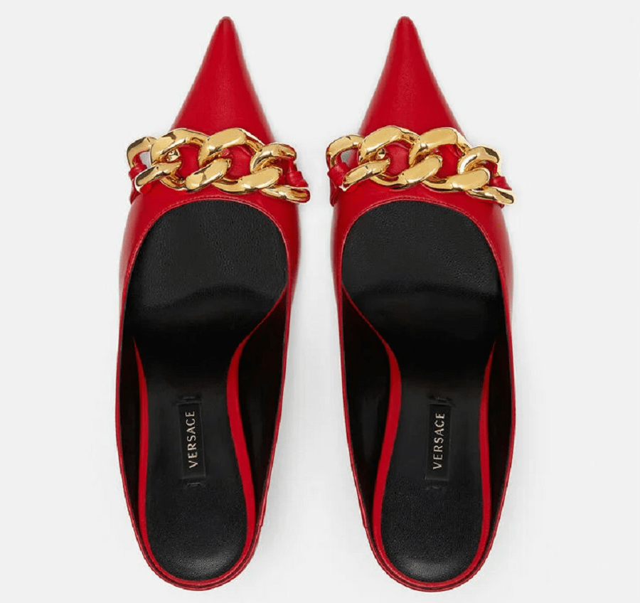 Giày Versace Medusa Chain Nappa Leather Mules 1000840-DNA32-1R23V - Ảnh 4