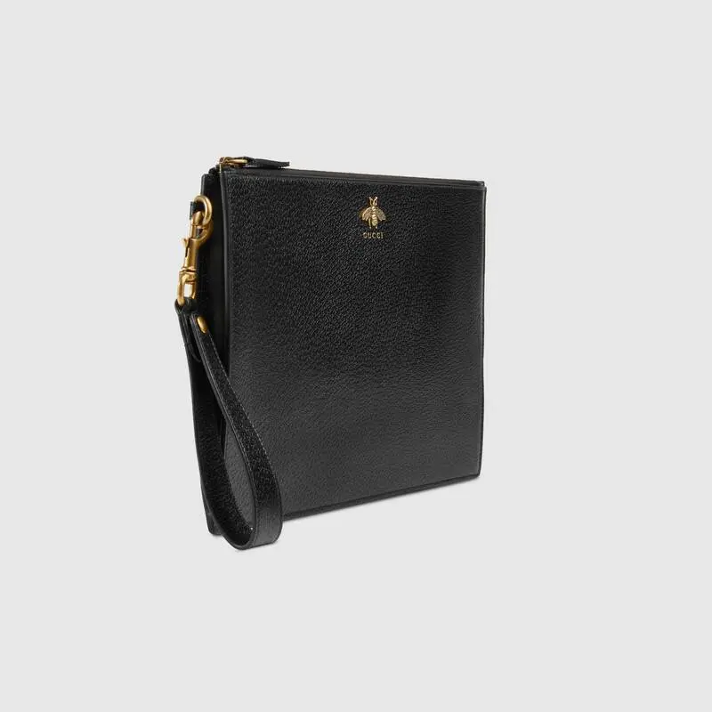 Alternative view of Túi Gucci Animalier Leather Pouch Black 523684 DJ20T 1000