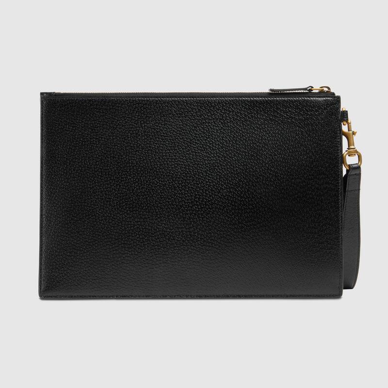 Túi Gucci Animalier Leather Pouch Black 523684 DJ20T 1000 - Ảnh 3