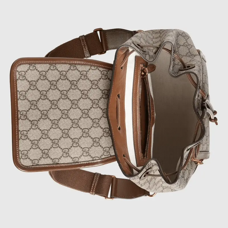 Alternative view of Balo Gucci Backpack With Interlocking G Beige And Brown Leather 674147-92THG-8563