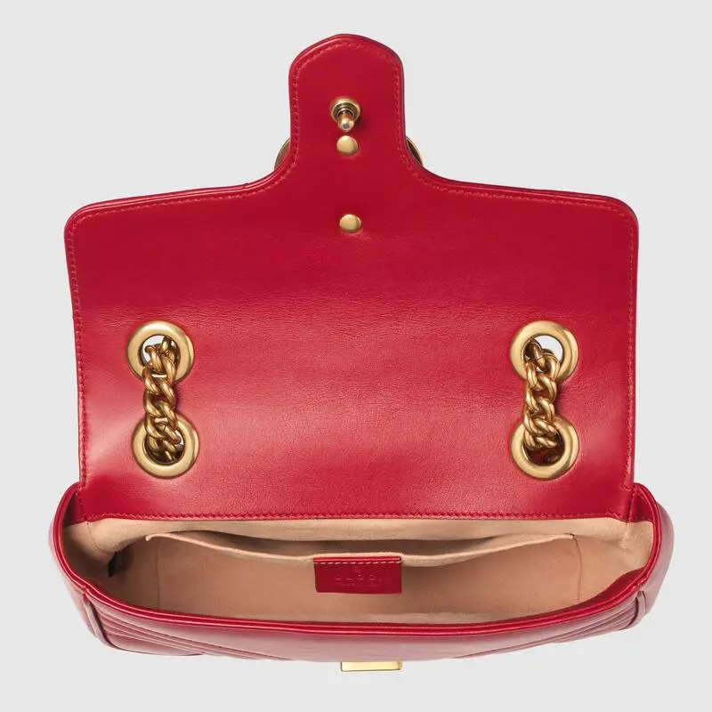 Túi Gucci GG Marmont Matelassé Mini Bag Red 446744 DTDIT 6433 - Ảnh 6