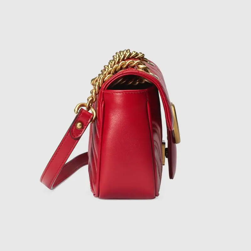 Túi Gucci GG Marmont Matelassé Mini Bag Red 446744 DTDIT 6433 - Ảnh 4
