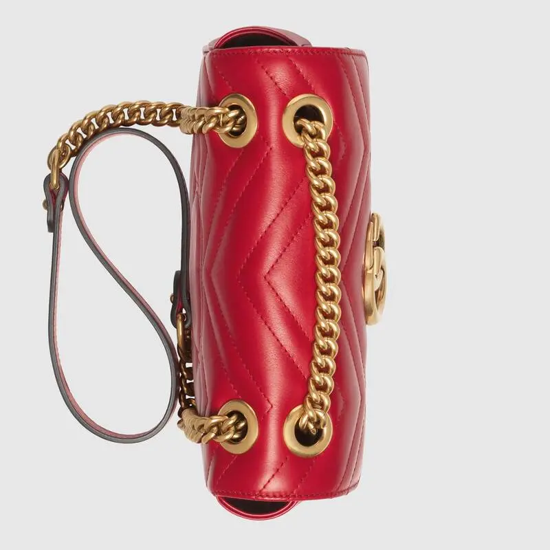 Túi Gucci GG Marmont Matelassé Mini Bag Red 446744 DTDIT 6433 - Ảnh 5