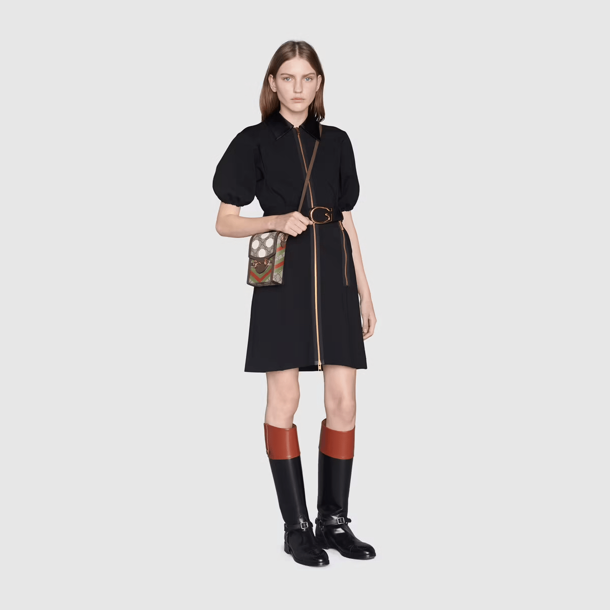 Túi Gucci Horsebit 1955 Mini Beige And Brown Leather 625615-UQHFG-8679 - Ảnh 5