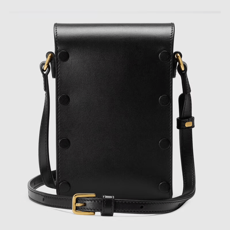 Túi Gucci Horsebit 1955 Mini Black Leather 625615-0YK0G-1000 - Ảnh 3