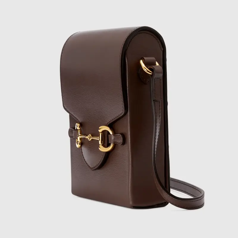 Túi Gucci Horsebit 1955 Mini Brown Leather 625615-0YK0G-2528 - Ảnh 4