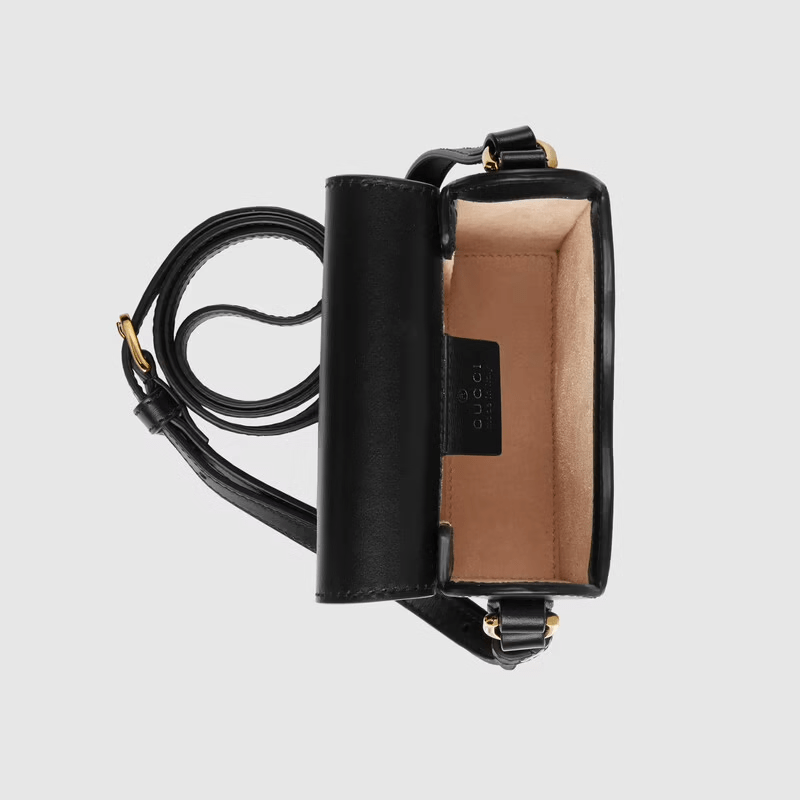 Túi Gucci Horsebit 1955 Mini Black Leather 625615-0YK0G-1000 - Ảnh 2