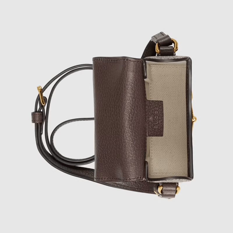 Túi Gucci Horsebit 1955 Mini Beige And Brown Leather 625615-UQHFG-8679 - Ảnh 2