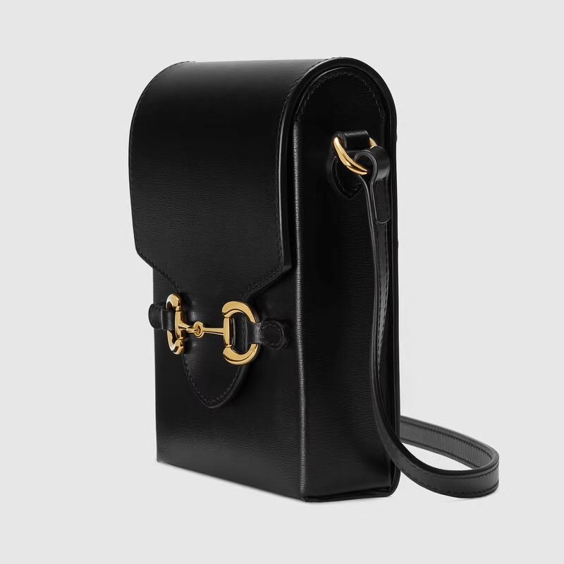 Túi Gucci Horsebit 1955 Mini Black Leather 625615-0YK0G-1000 - Ảnh 4
