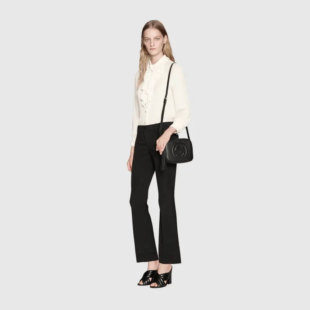 Túi Gucci Soho Small Leather Disco Bag Black 308364 A7M0G 1000 - Ảnh 6