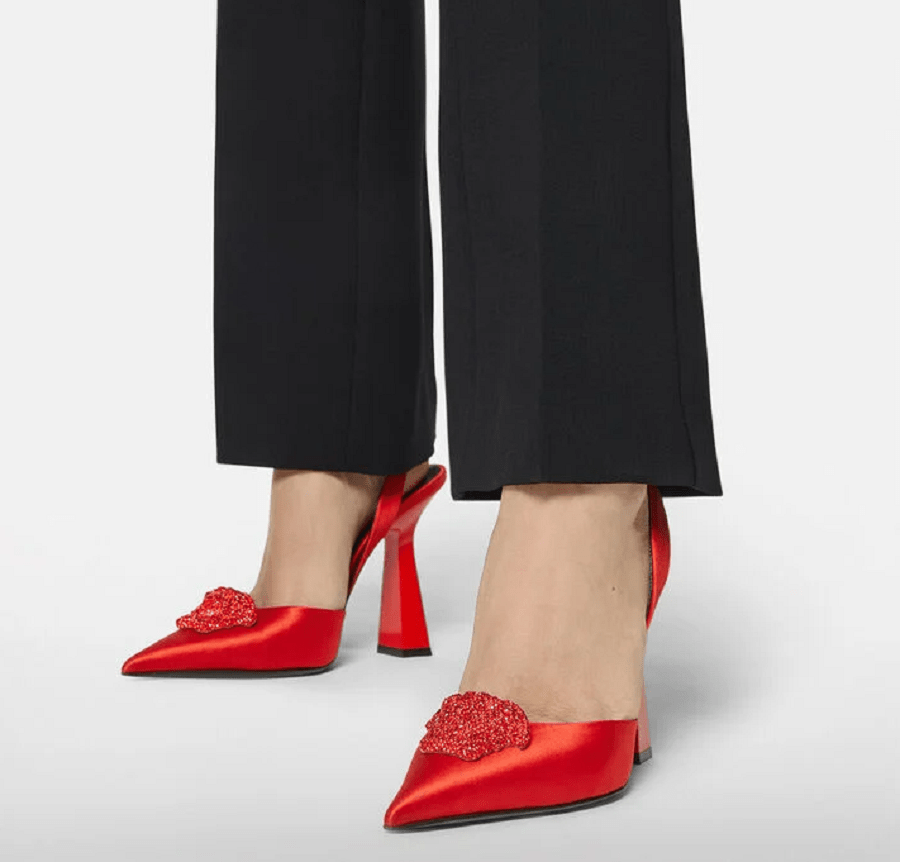 Giày Versace LA Medusa Satin Sling-Back Pumps 1001207-1A00619-1R330 - Ảnh 2