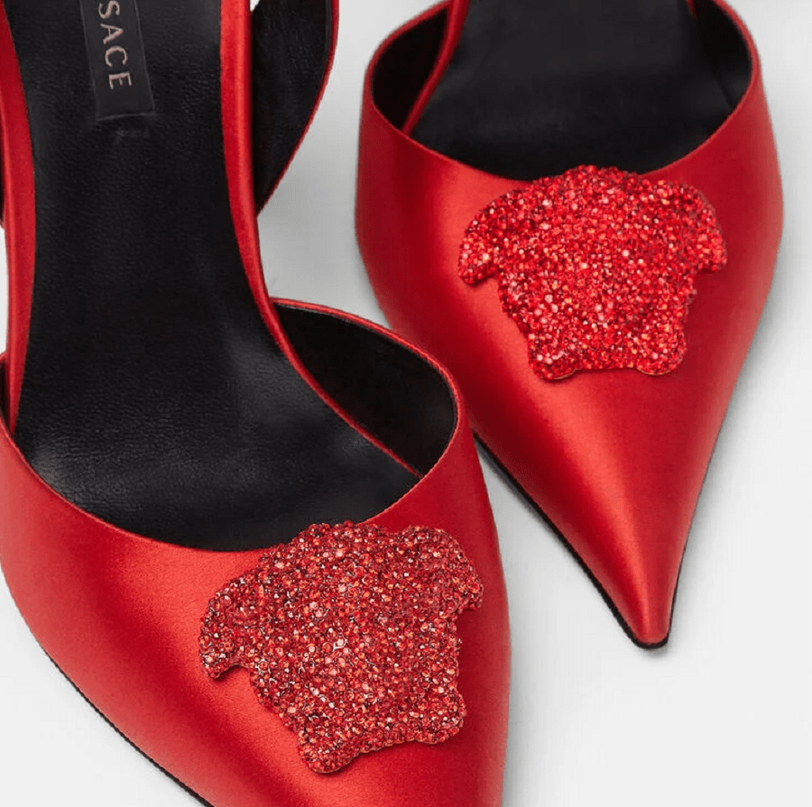 Giày Versace LA Medusa Satin Sling-Back Pumps 1001207-1A00619-1R330 - Ảnh 3