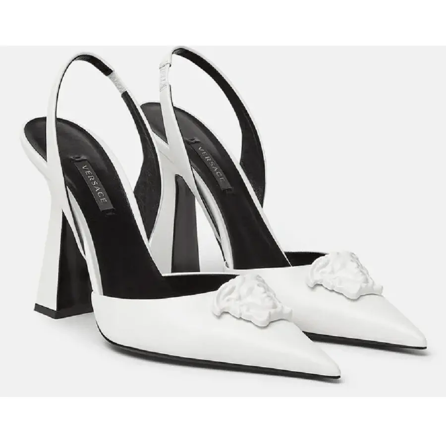 Giày Versace La Medusa Patent Sling-back Pumps 1001207-DVT2P-1W040 - Ảnh 4