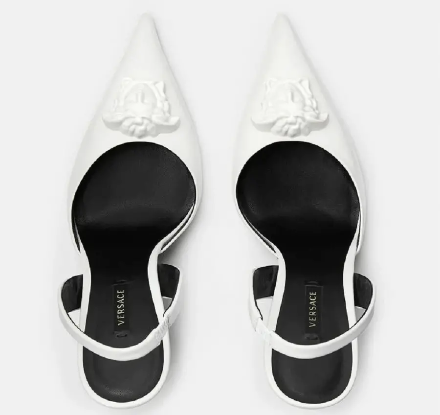Giày Versace La Medusa Patent Sling-back Pumps 1001207-DVT2P-1W040 - Ảnh 5