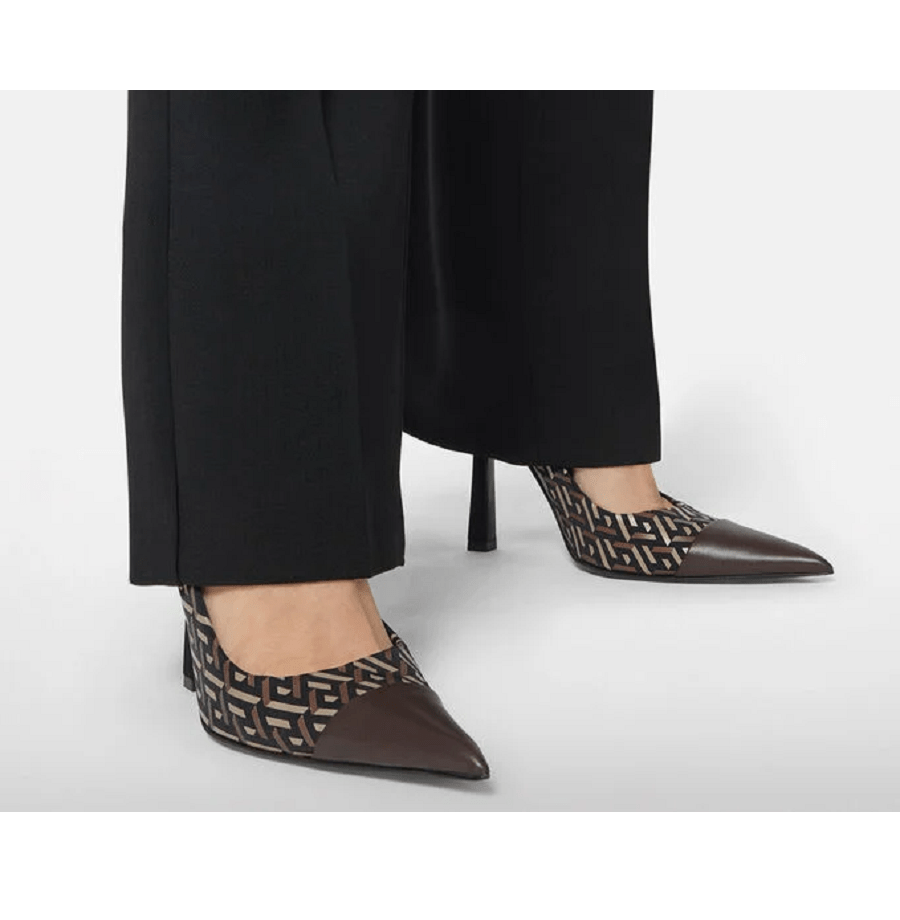 Giày Versace La Greca Signatutre Pumps 1001800-1A01930-5B17V - Ảnh 2