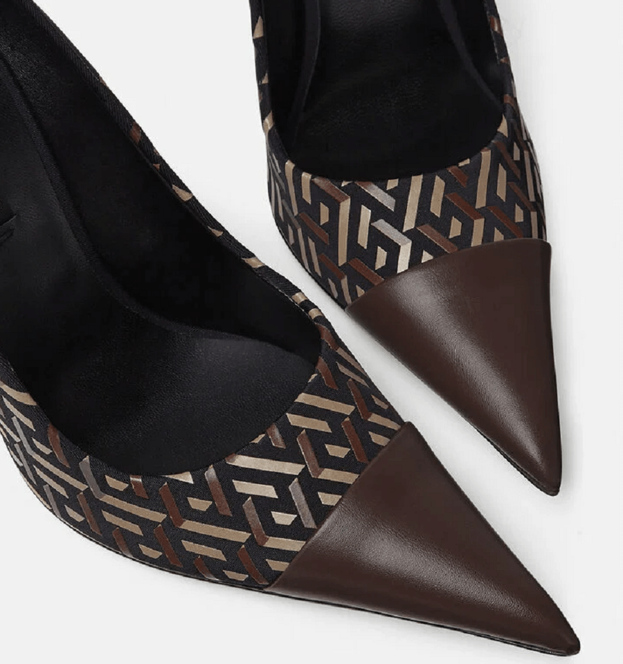 Giày Versace La Greca Signatutre Pumps 1001800-1A01930-5B17V - Ảnh 3