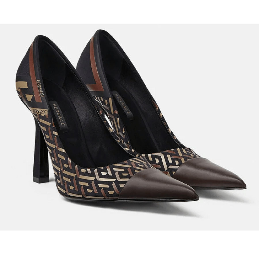 Giày Versace La Greca Signatutre Pumps 1001800-1A01930-5B17V - Ảnh 5