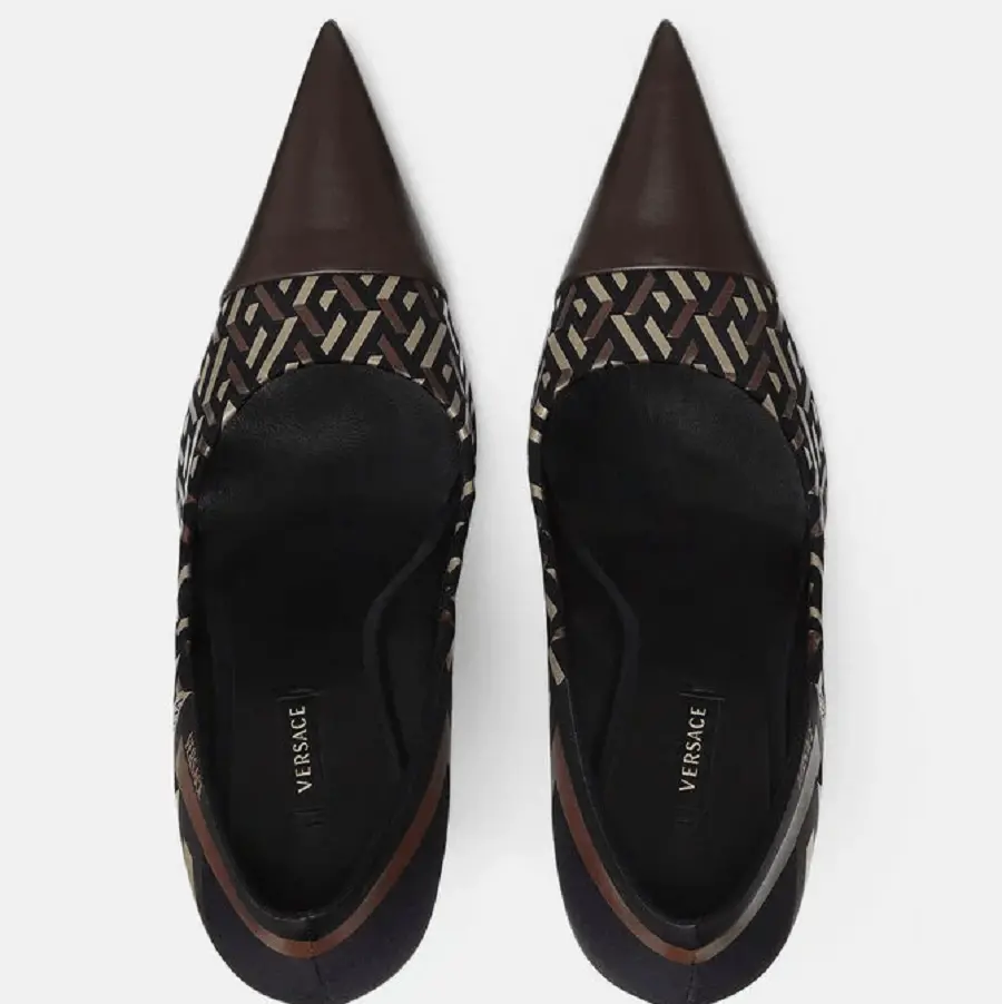 Giày Versace La Greca Signatutre Pumps 1001800-1A01930-5B17V - Ảnh 4